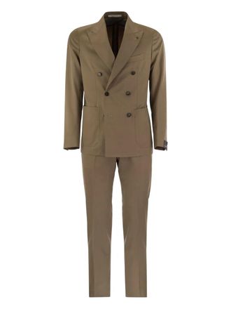 Tagliatore double-breasted wool suit - Brown