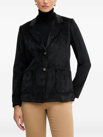 Benetton corduroy blazer - women - Polyester/Polyamide/Elastane/Cotton - 40 - Black