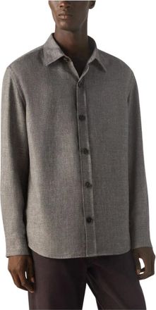 Ermenegildo Zegna Heren, Overhemden, Bruin, Maat: XL Linnen
