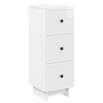vidaXL Cajonera Brillante 33 X 34,5 X 90 Cm Madera De Ingenier&iacute;a Vidaxl