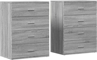 vidaXL Sideboards 2 pcs Grey Sonoma 60x39x80 cm Engineered Wood vidaXL