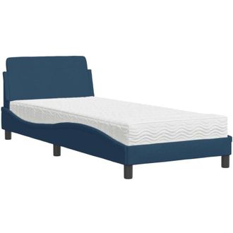 vidaXL Cama Con Colch&oacute;n Tela Azul 90x190 Cm Vidaxl