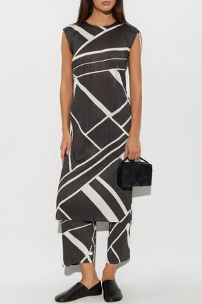 Pleats Please Issey Miyake Pleated Dress, Womens, Brown