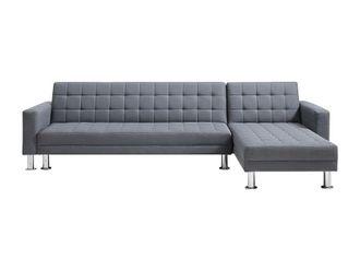 VENTE-UNIQUE.COM Sof&aacute; rinconera tela gris