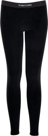Tom Ford Zwarte Velours Leggings - Dames - Leggings - Zwart - L - Polyester - Broeken