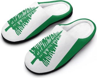 Generic Flag of Norfolk Island Slippers Men Winter Warm Cotton Anti-Slip Indoor Slip-Ons House Shoes