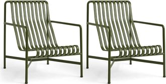 HAY Palissade Lounge Chair High, olive (2er-Set)