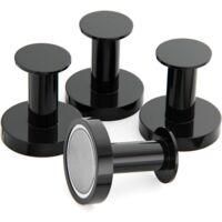 OEM Houhence - Perchero Magn&eacute;tico Con 4 Ganchos De Pared Negros - Carga M&aacute;xima 30 Kg - Imanes De Neodimio Para Montaje En Puertas Y Frigor&iacute;ficos - Crezuo