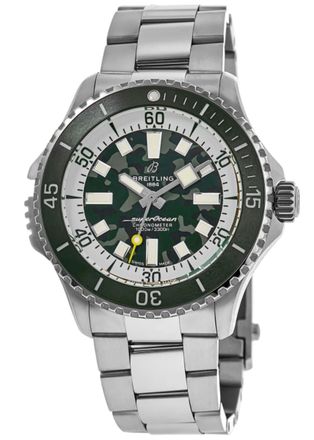 Breitling Superocean Automatic 46 Super Diver Green Dial Titanium Mens Watch E10379D31L1E1