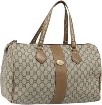 Gucci Pre-owned Handbags, female, Beige, Size: ONE SIZE Pre-owned GG Canvas PVC Leather Hand Bag