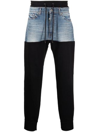 Romeo Hunte patch-work track trousers - men - Cotton - 38 - Blue