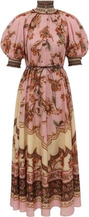 Zimmermann Aster Billow Maxi Jurk - Dames - Maxi kleedjes - Roze - M - Kleedjes