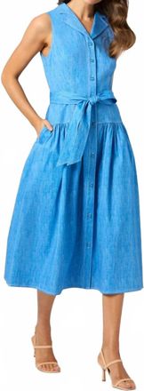 Shoshanna Ezra Midi Dress In Chambray Melange