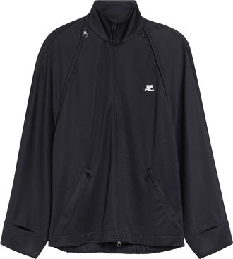 Courr&egrave;ges Cutout Track Jacket in Black at Nordstrom, Size X-Small