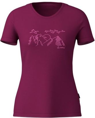LOEFFLER Printshirt Sunset Merino-Tencel Merinoshirt f&uuml;r Damen | bordeaux