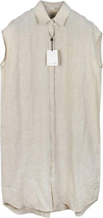 Mackintosh Beige Linen Sleeveless Shirt Dress Size XXS