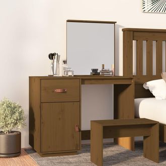 Berkfield Home Dressing Table Honey Brown 95x50x134 cm Solid Wood Pine | Size: 95 x 50 x 134 cm