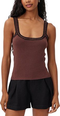 Bella Dahl Crocheted Trim Linen-Blend Sweater Top