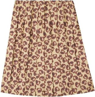 Burberry Paisley Print Pleated Midi Skirt, Brand Size 8 ( US Size 6 )