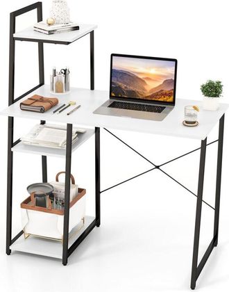 Costway Costway - Home Office Desk Computer Desk pc Laptop Workstation-White