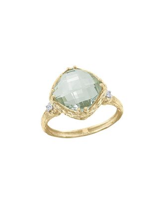 I.Reiss Company 14K 3.55 Ct. Tw. Diamond & Green Amethyst Cocktail Ring