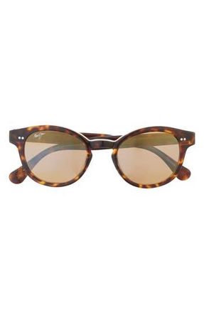 Maui Jim 49mm Core Round Polarized Sunglasses in Tortoise Tortoise Bronze at Nordstrom Rack
