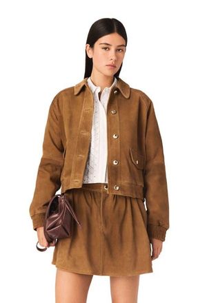 Maje Suede Jacket in Camel at Nordstrom, Size 42