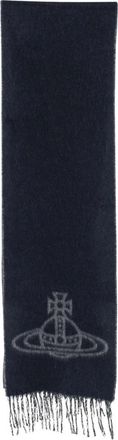 Vivienne Westwood Double Face Sjaal - Dames - Accessoires - Grijs - Maat: ONE Size Wol