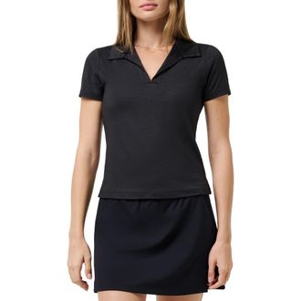 Travis Mathew Skyloft Light Short Sleeve Polo in Heather Black at Nordstrom, Size Xx-Large