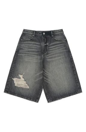 Rta Gustavo Oversize Denim Bermuda Shorts in Ash Faded at Nordstrom, Size 36