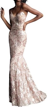 Jovani Sweetheart Neckline Gown In Champagne