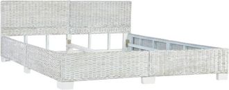 vidaXL Vidaxl - Bed Frame without Mattress Grey Natural Rattan 180x200 cm Super King