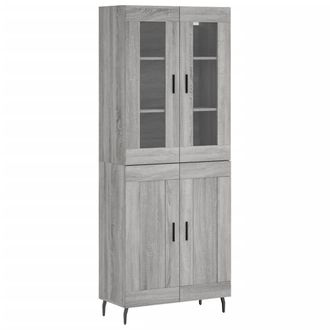 vidaXL Credenza Grigio Sonoma 69,5x34x180 Cm In Legno Multistrato - Vidaxl