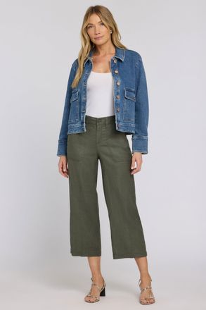 NYDJ Wijd Been Cargo Capri Broek In Stretch Linnen