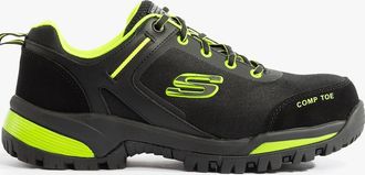 Skechers Mens Skechers Work 200188EC GATLON Mens Safety Trainers Black/Lime - Size: 10.5