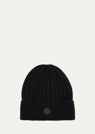 Moncler Rib-Knit Wool Beanie