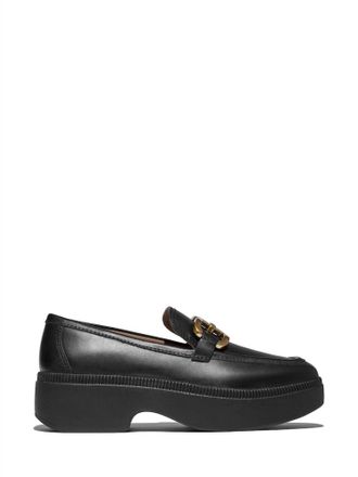 FitFlop Womens Square Chain Loafers In Black