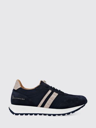 Billionaire Boys Club Two-Tone Suede and Mesh Low-Top Trainers with Metallic Logo
