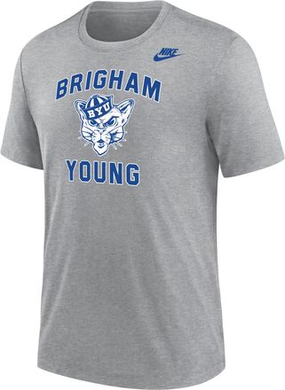 Nike BYU Cougars Nike Mens Football Tri-Blend T-Shirt in Grey | M21372P396BGYU-DGH