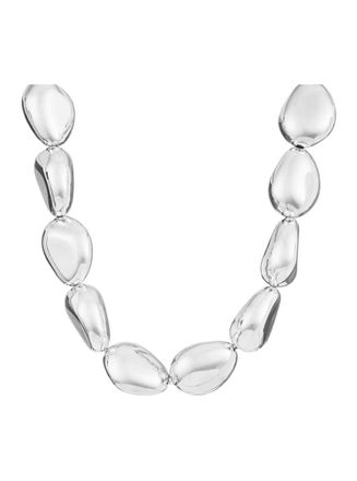 Federica Tosi Lace Stone Metallic Necklace With Chunky Design And Without Closure In Silver Plated Bronze Woman