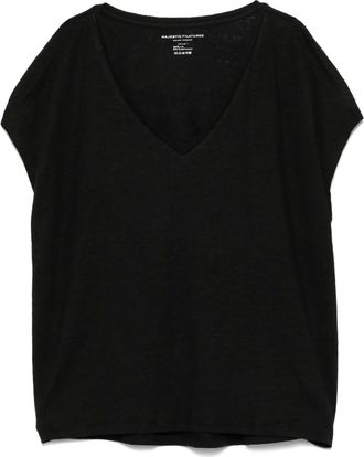 Majestic Filatures T-shirt con scollo a V - Nero