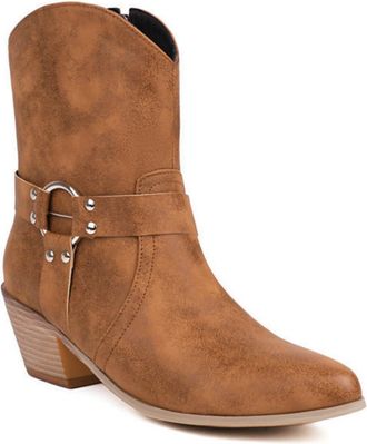 Generic Womens Western Cowboy Mid Calf Boots, Retro Chunky Heel for Country and Casual Style,Brown,6.5 UK