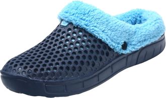 Generic Womens Mens Warm House Slippers Fur Lined Clogs Fluffy Slip on Garden Shoes Indoor Outdoor Mules Unisex Lightweight Slippers with Warm Fur Lined Slip 