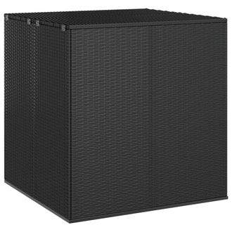 Berkfield Home Garden Cushion Box PE Rattan 100x97.5x104 cm Black