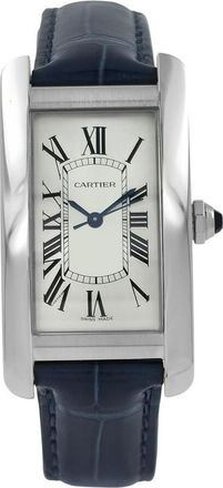 Cartier Pre-owned Cartier Tank Americaine Automatic Silver Dial Mens Watch WSTA0017