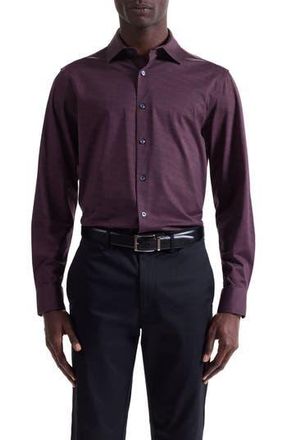 Bugatchi James OoohCotton Herringbone Button-Up Shirt in Burgundy at Nordstrom Rack, Size Xx-Large