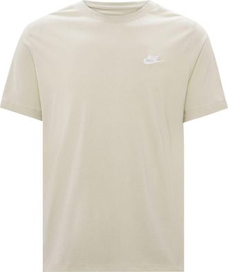 Nike Mens Nike Embroidered Logo Breathable Micro Mark Solid Color Short Sleeve Beige T-Shirt AR4999-206