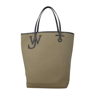J.W.Anderson Tassen, Heren, Groen, ONE Size, Katoen, Grote Anker Tote