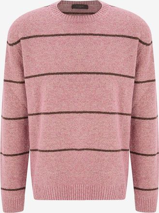 Zanone Flauschiger Strickpullover mit Rundhalsausschnitt Giro