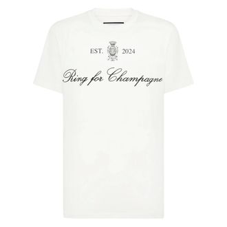 Philipp Plein Camiseta de Cuello Redondo Bordada con Pedrer&iacute;a - Tops - Hombre - Blanco - S